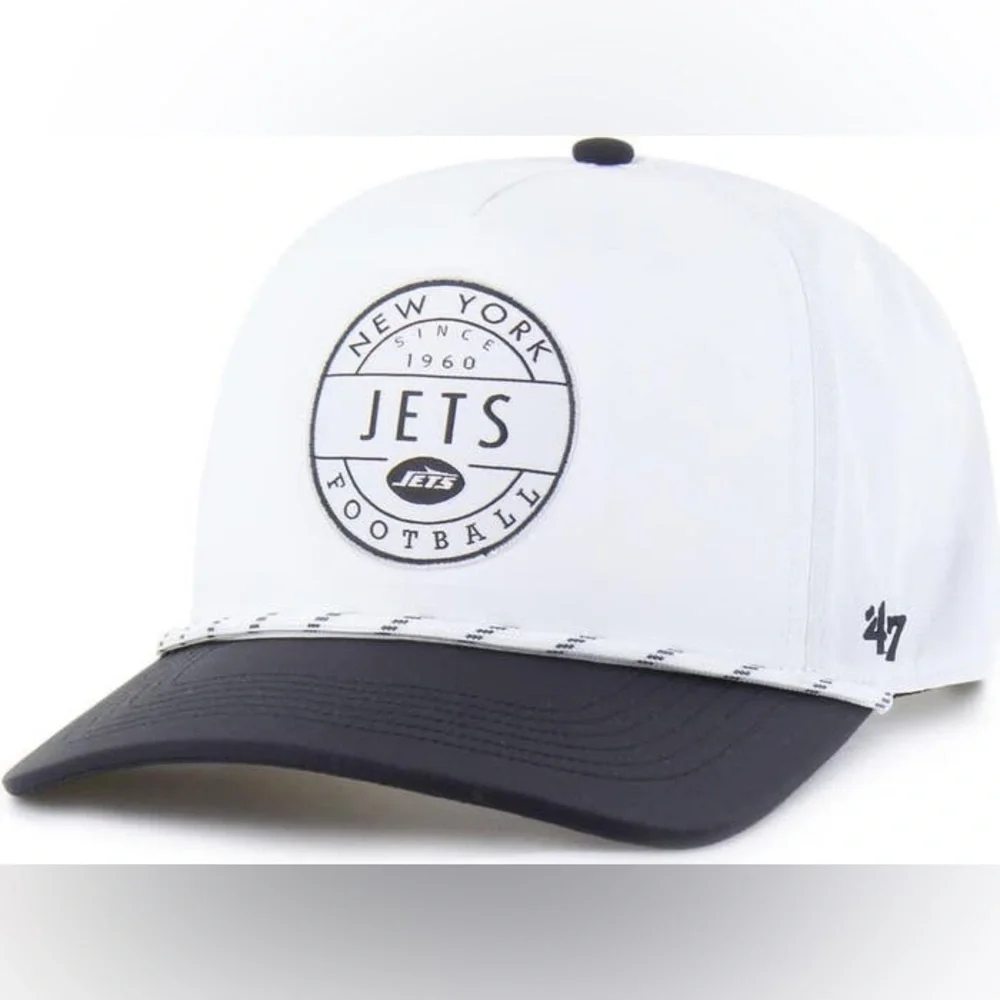 Men's '47 White/Black New York Jets Suburbia Hitch Two-Tone Adjustable Hat